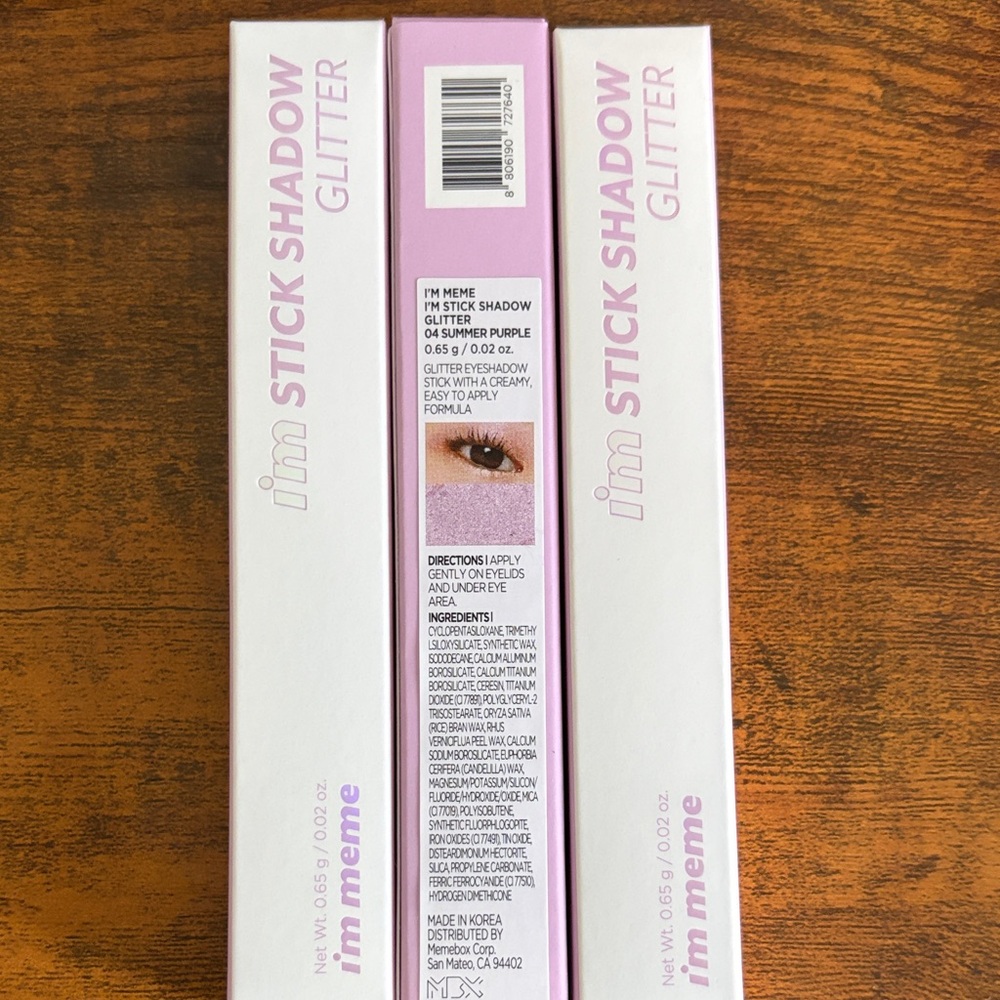 Lot of 3 I'm Meme Stick Shadow Glitter in Summer Purple